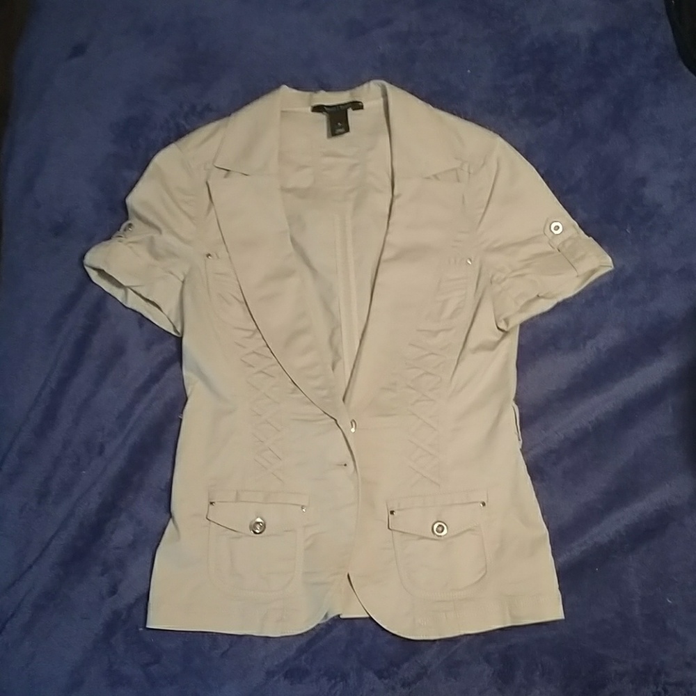 WHBM short sleeve button jacket